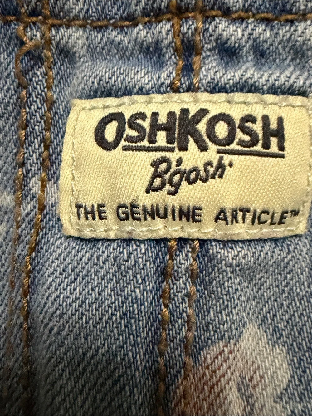 OshKosh B'gosh Light Blue Floral Denim Overalls Sz 12-18 M
